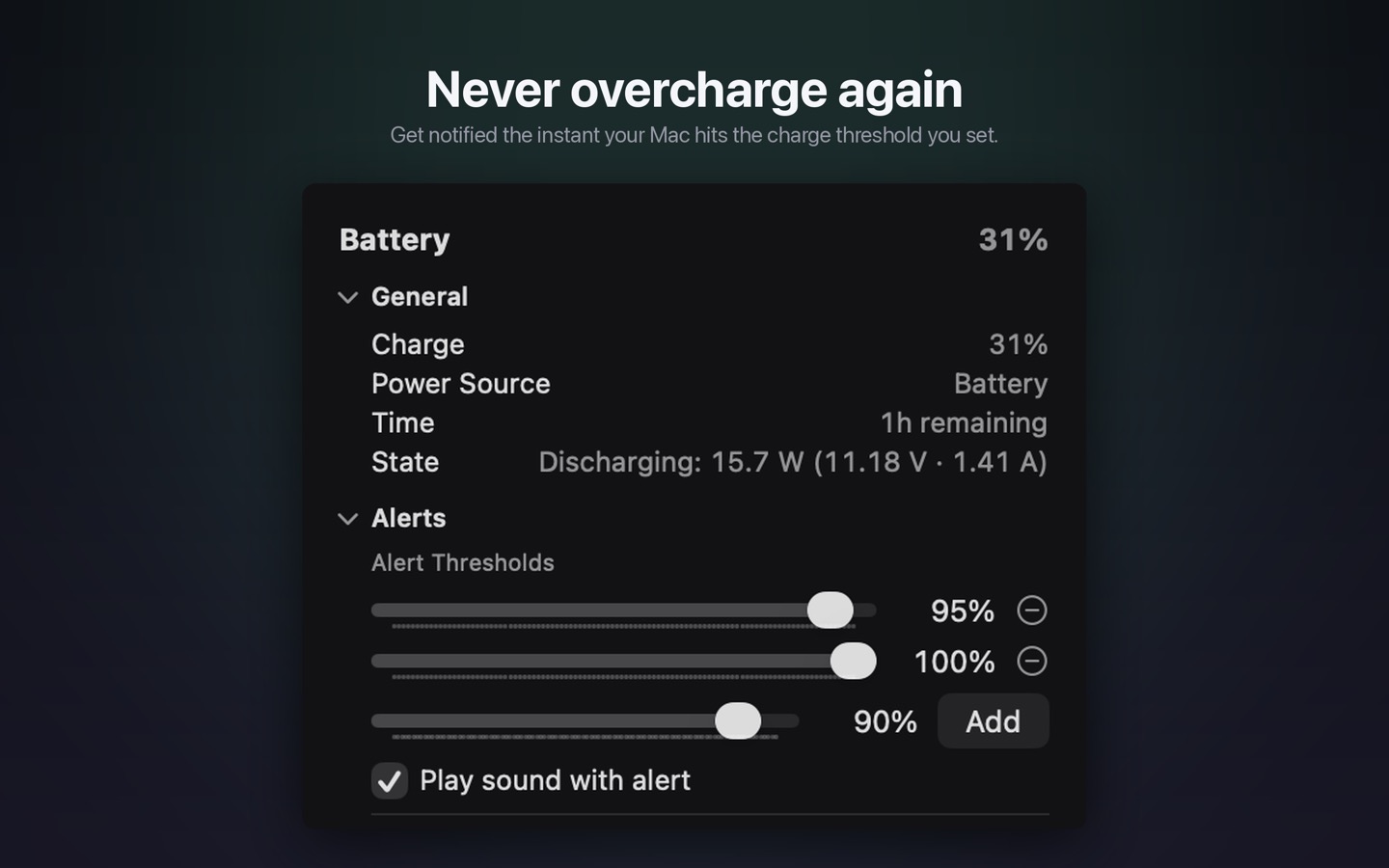 Screenshot of Battery Beacon